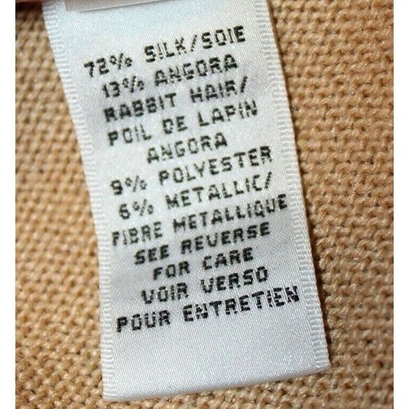 Talbots Cardigan Gold Silk/Angora Blend Metallic Thread Women's Sz 16 NWT - Picture 10 of 11